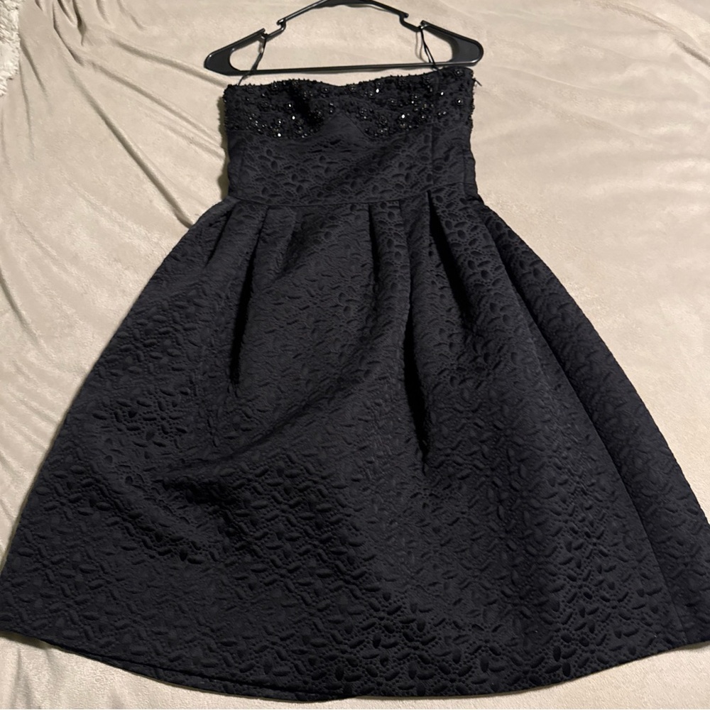 Michael Kors Elegant Black Strapless Dress Made In Italy